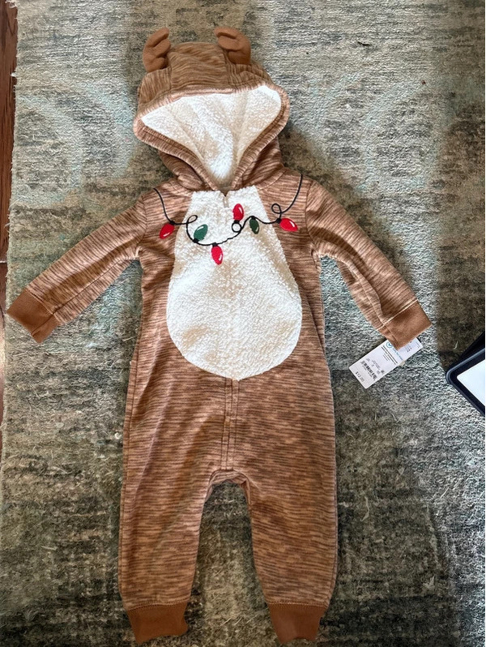 Carter’s Baby Reindeer Fleece One Piece. 6m.